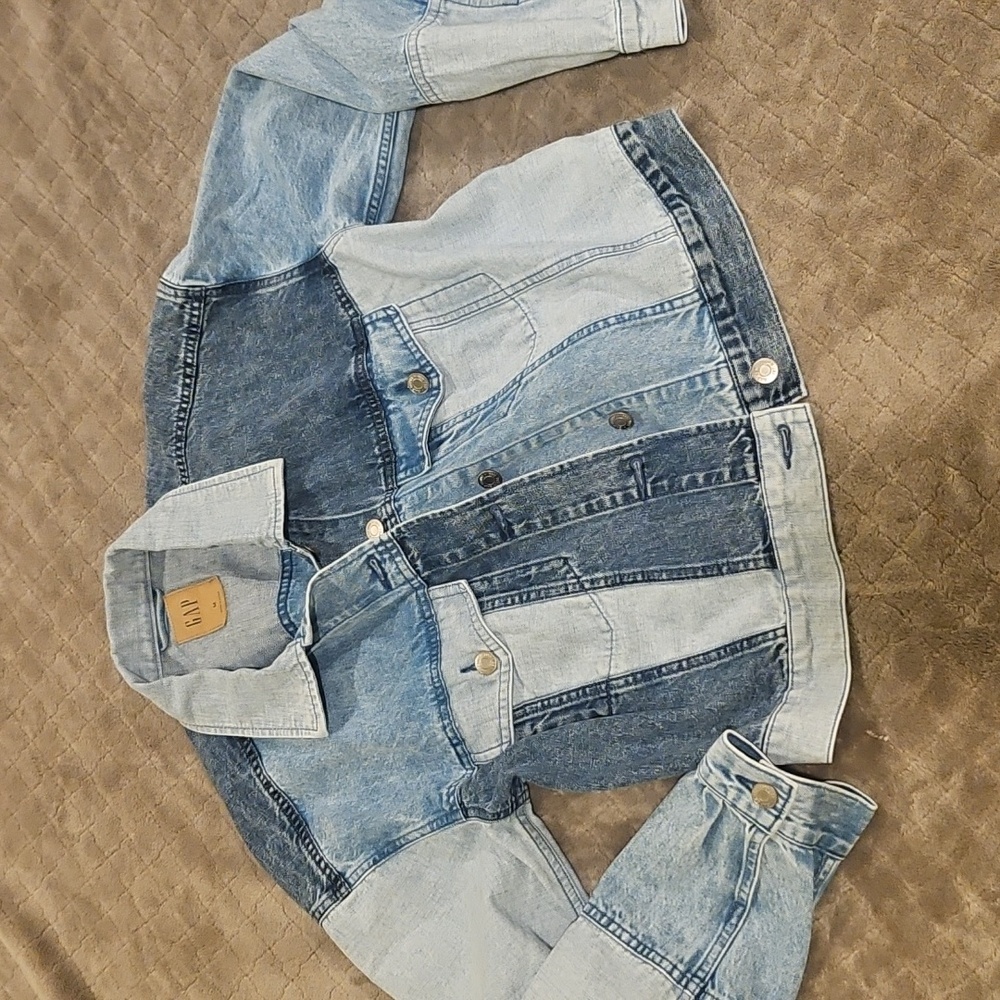 Gap - Wonen's Patchwork Denim Crop Jacket (L) - N… - image 1